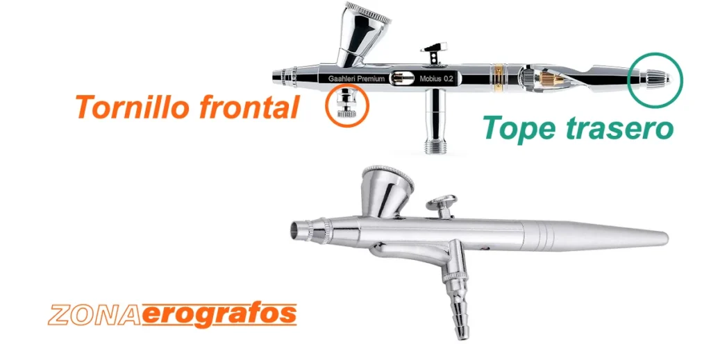 aerografo tope y tornillo Aerógrafos de doble acción
